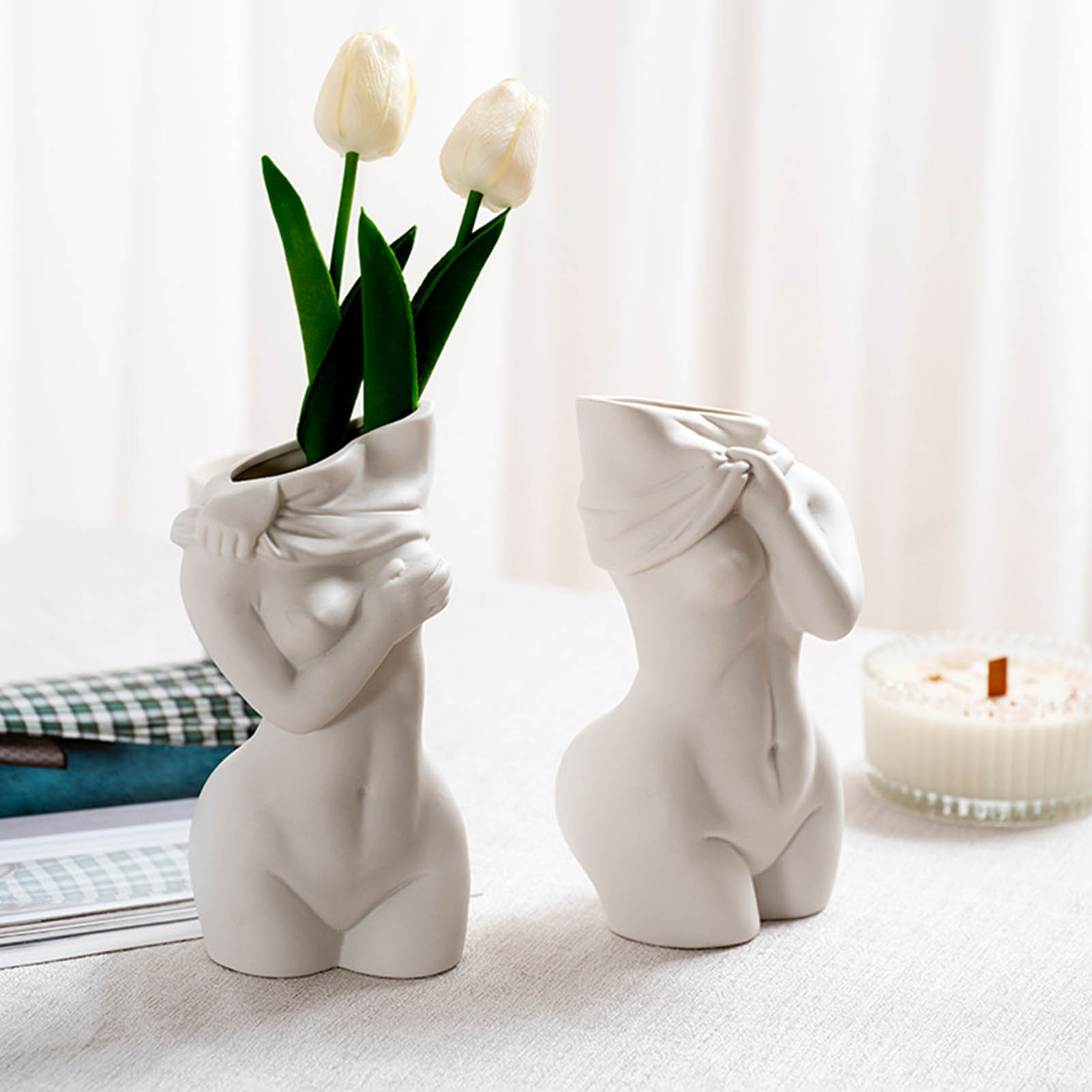 Orélia Maison™ — Vase Décoratif Silhouette Humaine féminine en Céramique